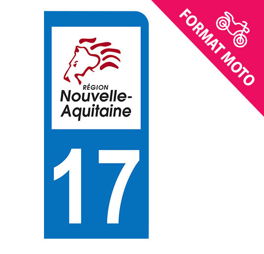 Sticker immatriculation 17 - Nouvelle Aquitaine