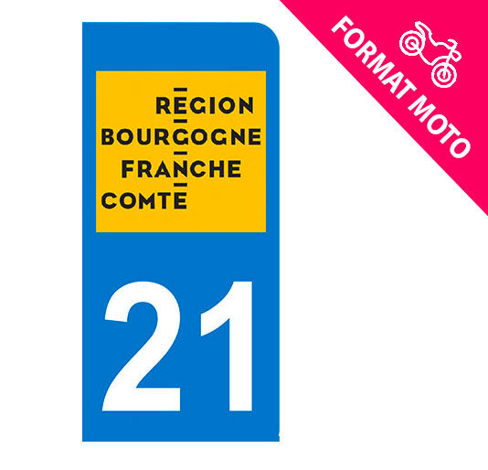 Sticker immatriculation 21 - Nouvelle région Bourgogne Franche-Comté