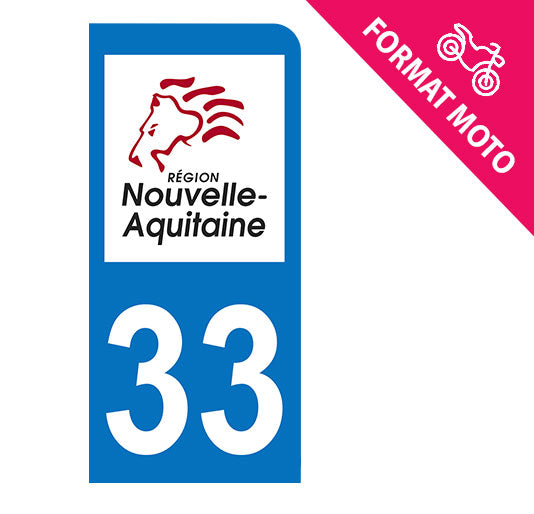 Sticker immatriculation 33 - Nouvelle Aquitaine