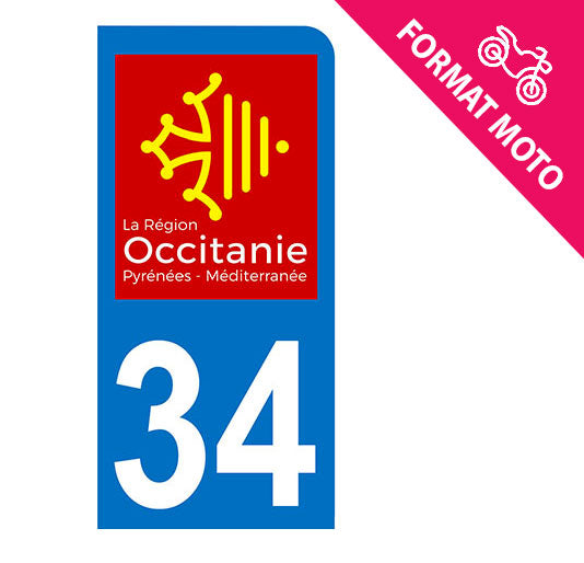 Sticker immatriculation 34 - Occitanie