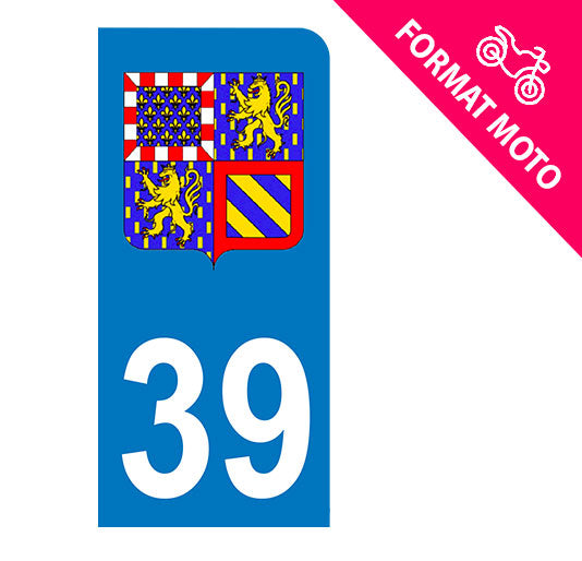 Sticker immatriculation 39 - Blason Bourgogne Franche-Comté