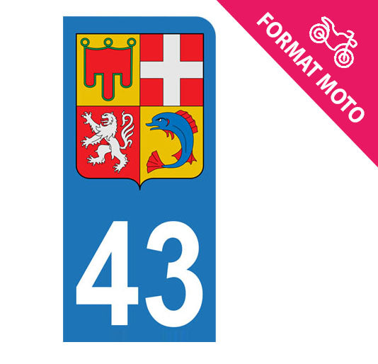 Sticker immatriculation 43 - Blason Auvergne Rhône Alpes