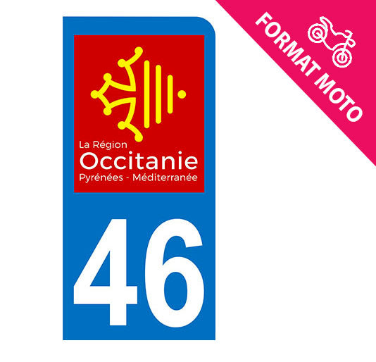 Sticker immatriculation 46 - Occitanie