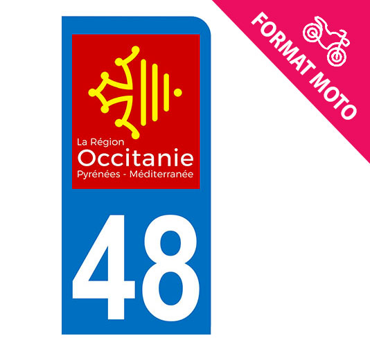 Sticker immatriculation 48 - Occitanie