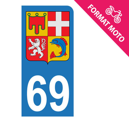 Sticker immatriculation 69 - Blason Auvergne Rhône Alpes