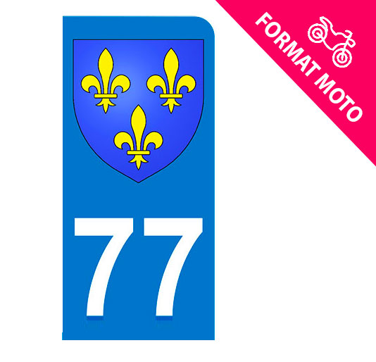 Sticker immatriculation 77 - Blason Ile de France