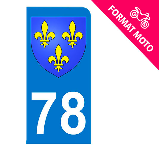 Sticker immatriculation 78 - Blason Ile de France
