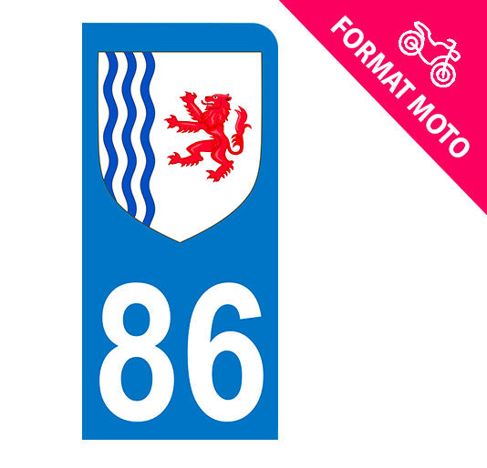 Sticker immatriculation 86 - Blason Nouvelle Aquitaine