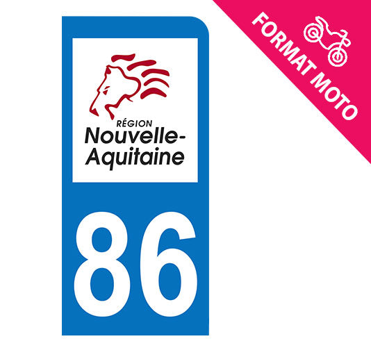 Sticker immatriculation 86 - Nouvelle Aquitaine