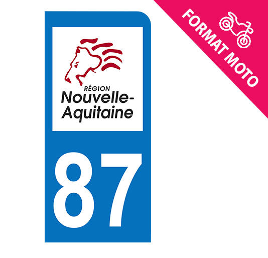 Sticker immatriculation 87 - Nouvelle Aquitaine