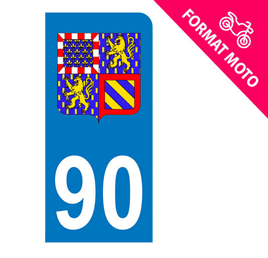 Sticker immatriculation 90 - Blason Bourgogne Franche-Comté