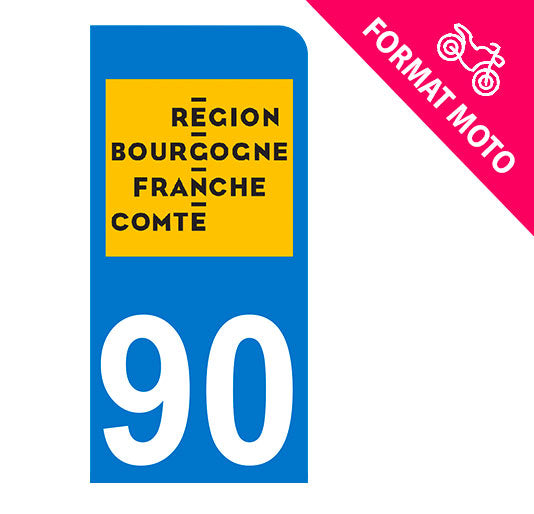 Sticker immatriculation 90 - Nouvelle région Bourgogne Franche-Comté