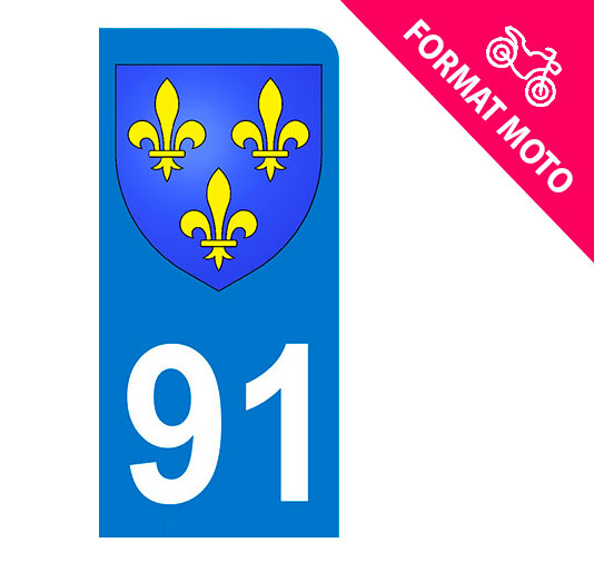 Sticker immatriculation 91 - Blason Ile de France