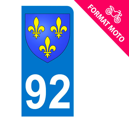 Sticker immatriculation 92 - Blason Ile de France