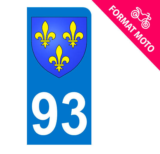 Sticker immatriculation 93 - Blason Ile de France