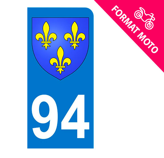 Sticker immatriculation 94 - Blason Ile de France