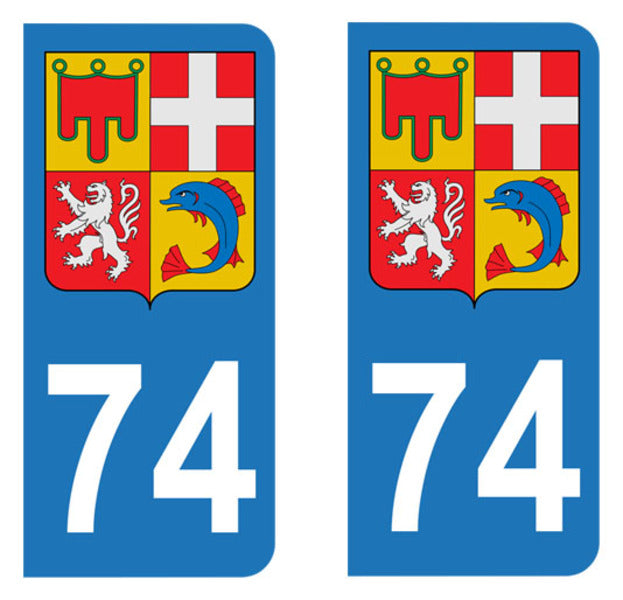 Sticker immatriculation 74 - Blason Auvergne Rhône Alpes