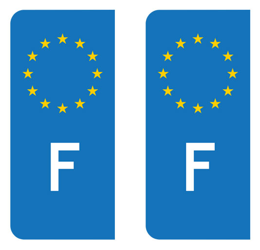 Autocollant (F) avec le drapeau européen (partie gauche)