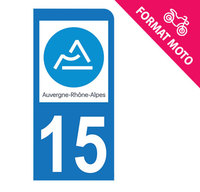 Sticker immatriculation 15 - Cantal - Nouvelle région Auvergne Rhône Alpes