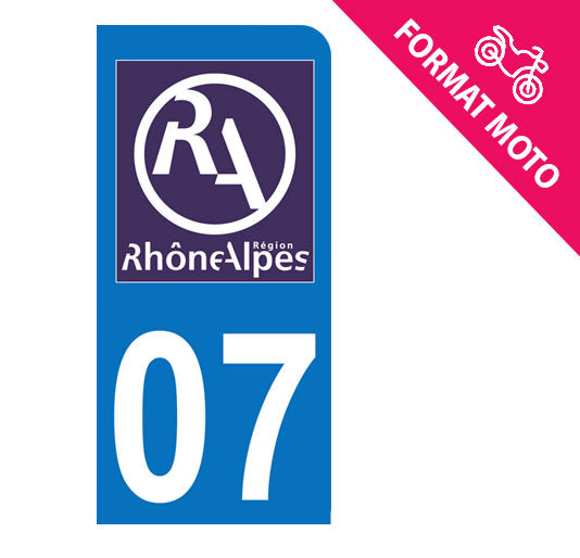 Sticker immatriculation 07 - Nouveau logo Rhône Alpes
