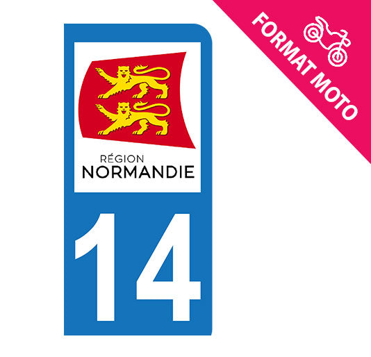 Sticker immatriculation 14 - Nouvelle région Normandie
