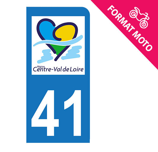 Autocollant plaque immatriculation 41 - Centre - Val de Loire