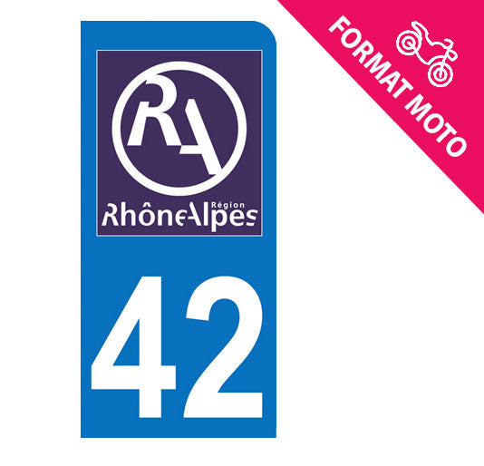 Sticker immatriculation 42 - Nouveau logo Rhône Alpes