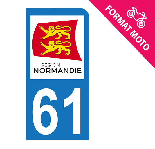 Sticker immatriculation 61 - Nouvelle région Normandie