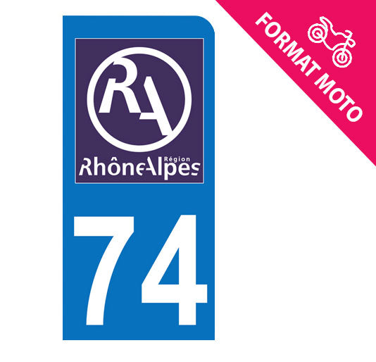 Sticker immatriculation 74 - Nouveau logo Rhône Alpes