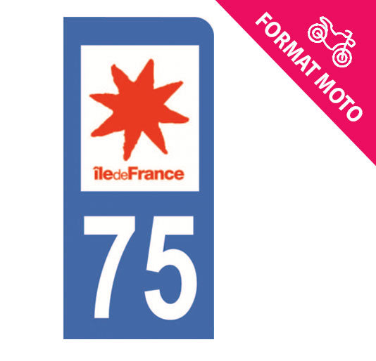 Sticker immatriculation 75 - Paris