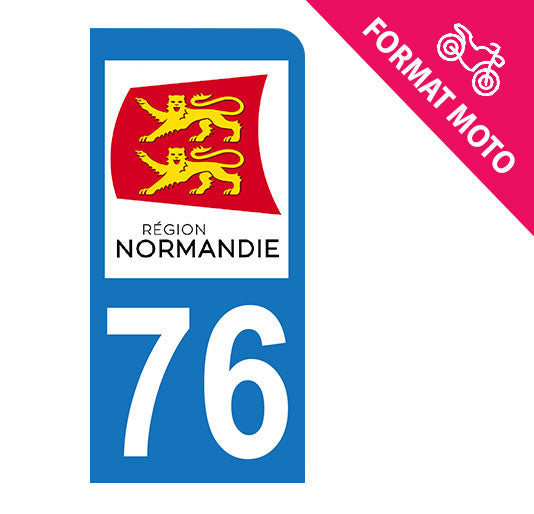 Sticker immatriculation 76 - Nouvelle région Normandie